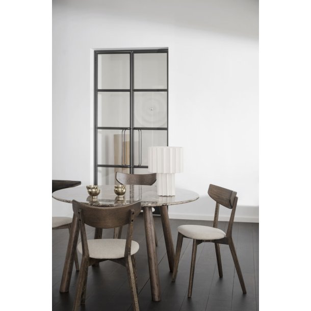 Ami Spisebordsstol - Beige Stof og Brun Eg