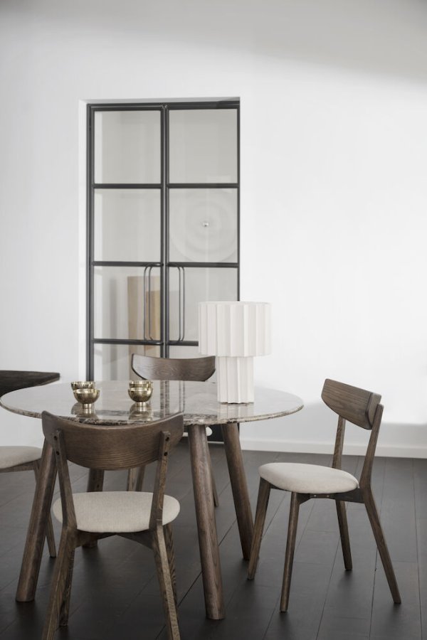 ROWICO Ami spisebordsstol - beige stof og brun eg