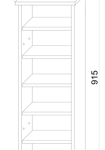 VCM NORDIC Tilano M hylle for CDer og DVDer, m. 1 glassdr og 5 hyller - hvitt tre