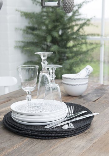 IB LAURSEN spisebrikke - svart jute ( 35)