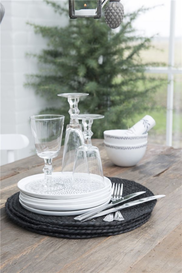 IB LAURSEN spisebrikke - svart jute ( 35)