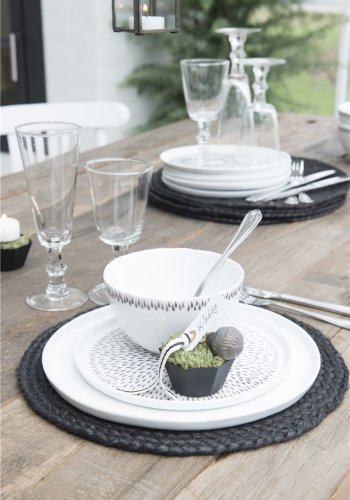 IB LAURSEN spisebrikke - svart jute ( 35)