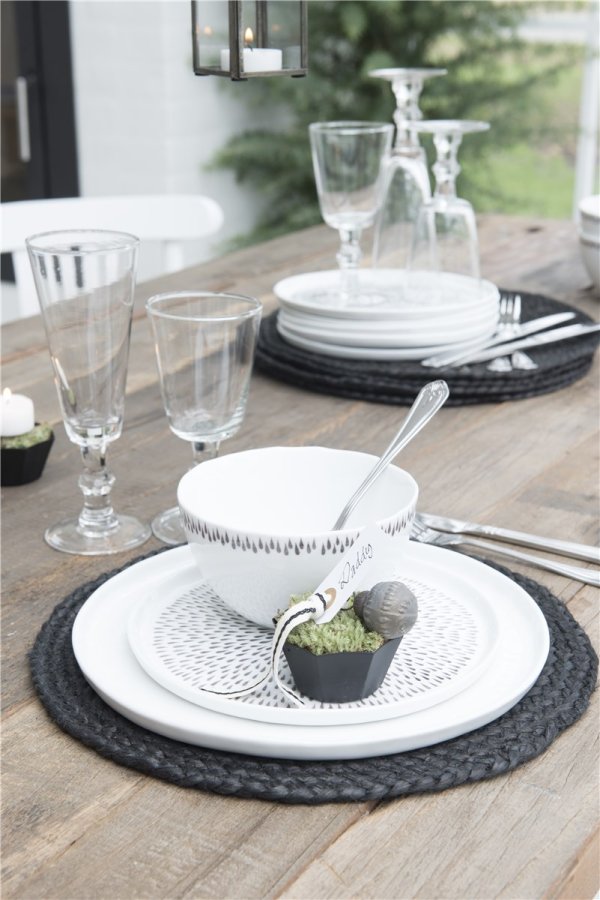 IB LAURSEN spisebrikke - svart jute ( 35)