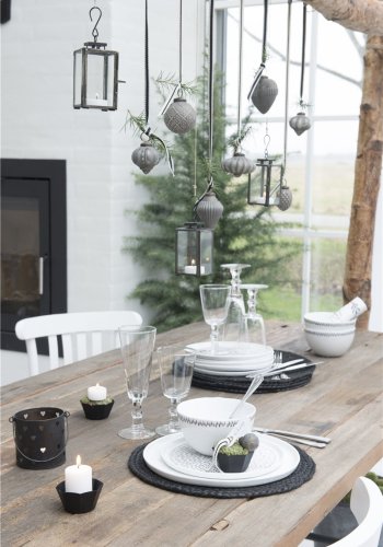 IB LAURSEN spisebrikke - svart jute ( 35)