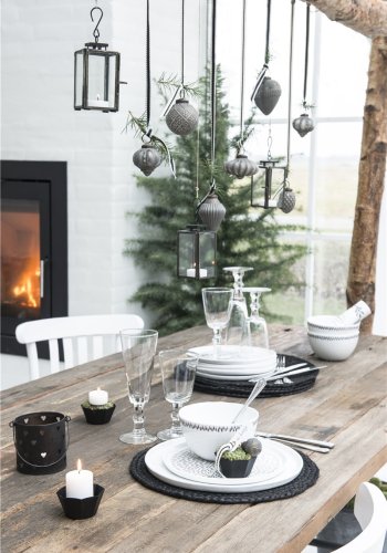 IB LAURSEN spisebrikke - svart jute ( 35)