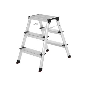 SONGMICS GLT23K stige, med trinn p� begge sider, sammenleggbar - aluminium