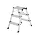 SONGMICS GLT23K stige, med trinn p� begge sider, sammenleggbar - aluminium