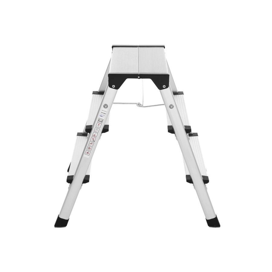 SONGMICS GLT23K stige, med trinn p� begge sider, sammenleggbar - aluminium