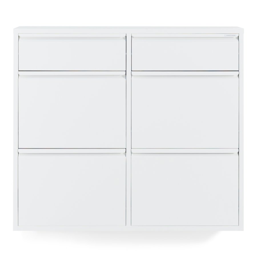 SPINDER DESIGN BILLY 6 skoskap, m. 6 drer - hvit stl