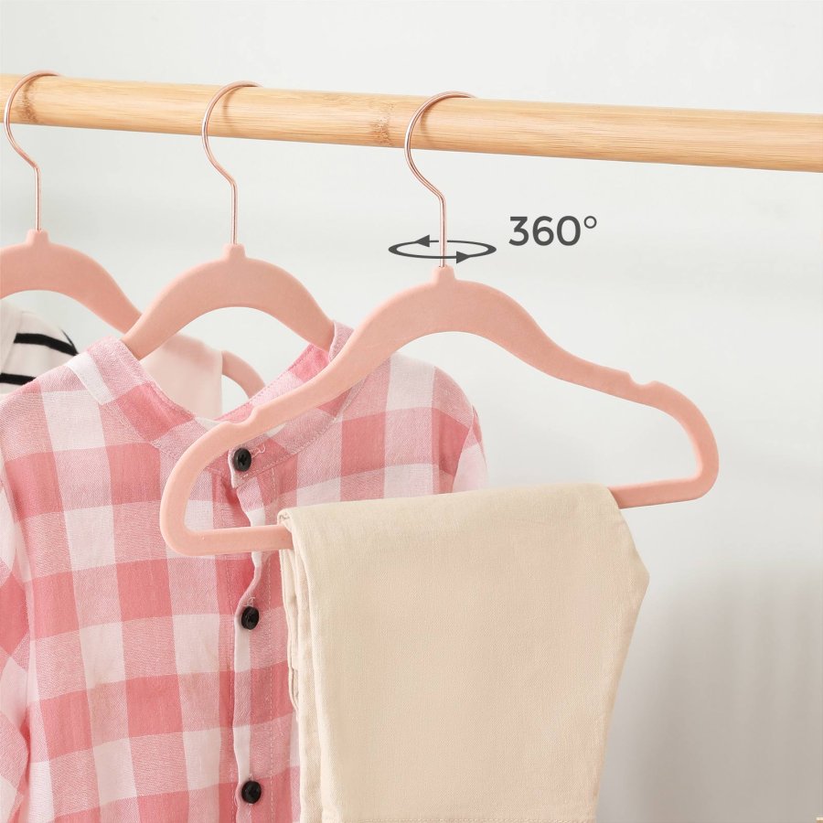 SONGMICS CRF027P01 t�jb�jler til baby - rosaguldkroge st�l og lyser�d fl�jl (s�t med 50)