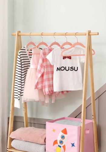 SONGMICS CRF027P01 t�jb�jler til baby - rosaguldkroge st�l og lyser�d fl�jl (s�t med 50)