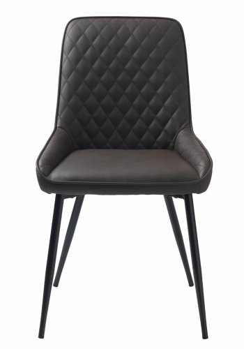 UNIKE MBLER Milton spisestuestol - mrkebrun PU og sort metall