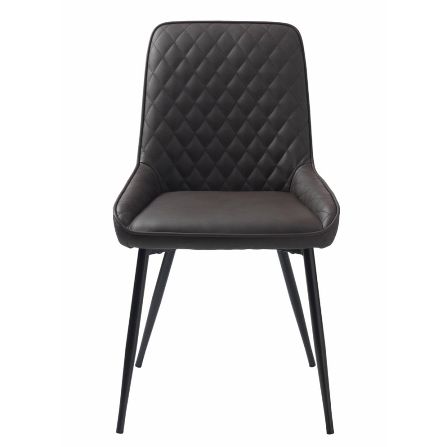 UNIKE MBLER Milton spisestuestol - mrkebrun PU og sort metall