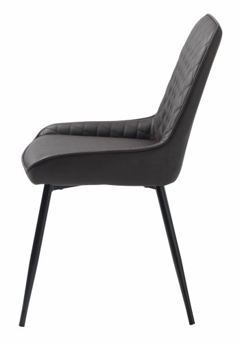 UNIKE MBLER Milton spisestuestol - mrkebrun PU og sort metall