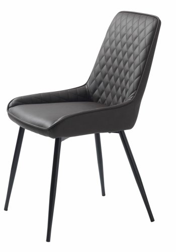 UNIKE MBLER Milton spisestuestol - mrkebrun PU og sort metall