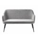 Opal lounge sofa - gr flyel og svart metall