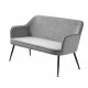 Opal lounge sofa - gr flyel og svart metall