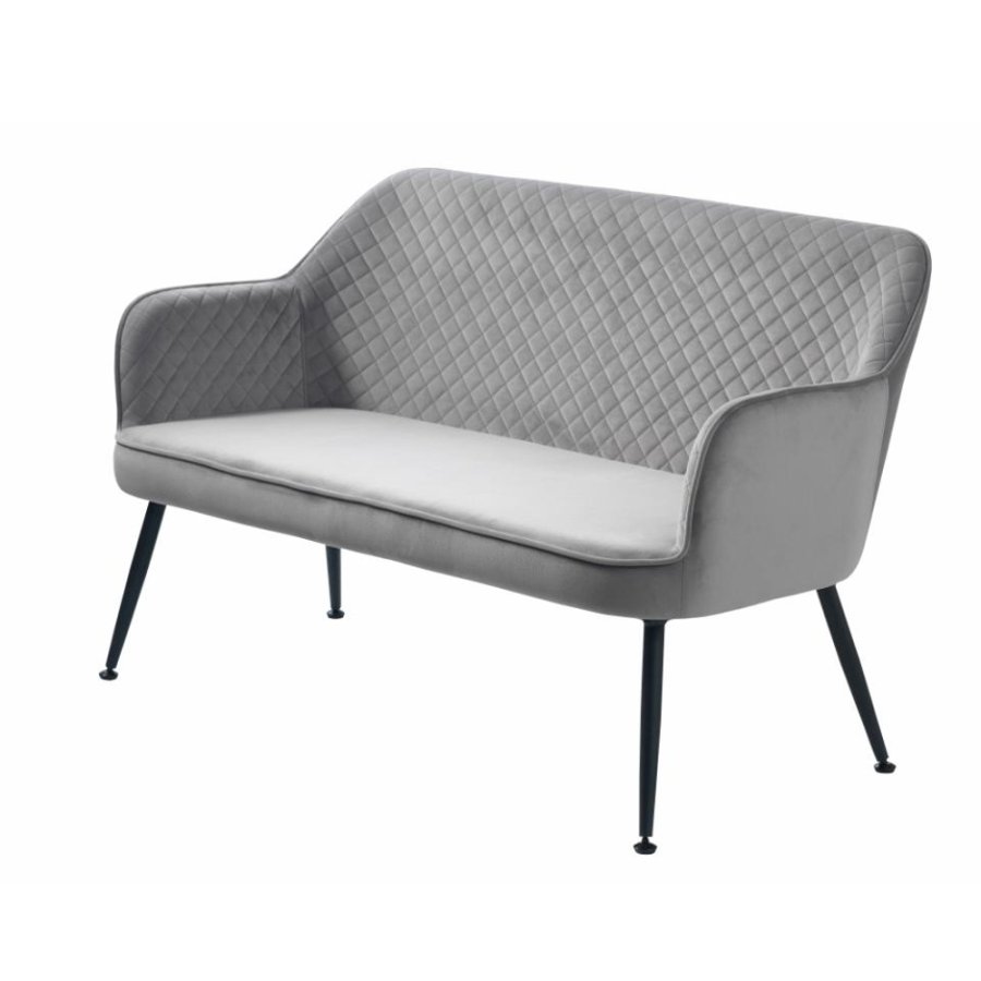 Opal lounge sofa - gr flyel og svart metall