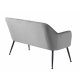 Opal lounge sofa - gr flyel og svart metall
