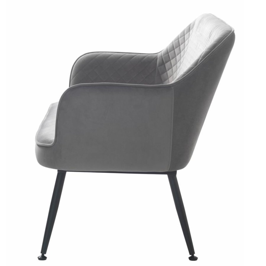 Opal lounge sofa - gr flyel og svart metall