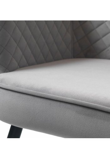 Opal lounge sofa - gr flyel og svart metall