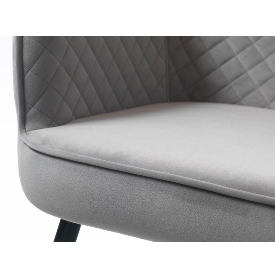 Opal lounge sofa - gr flyel og svart metall
