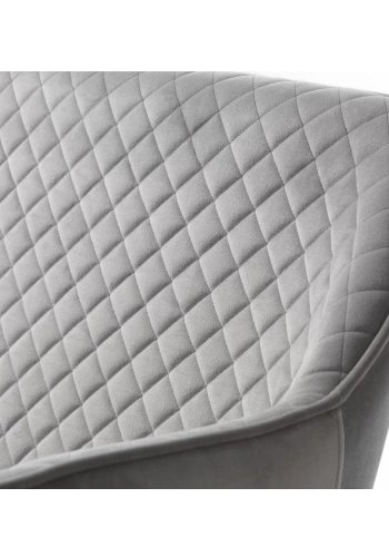 Opal lounge sofa - gr flyel og svart metall