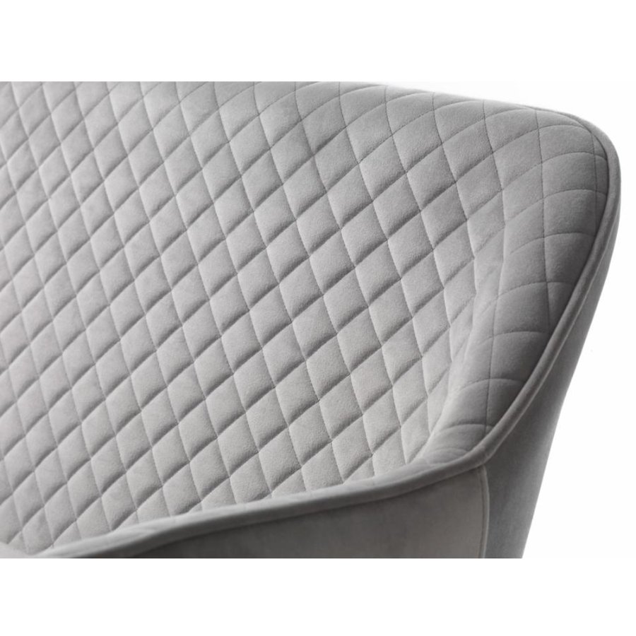 Opal lounge sofa - gr flyel og svart metall