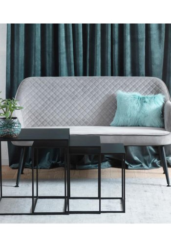 Opal lounge sofa - gr flyel og svart metall