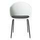 Elegance spisebordsstol, med armlener - hvit polypropylen og svart metall