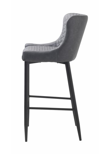 Summit barstol, m. rygln og fodsttte - gr PU og sort metal
