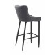 Summit barstol, m. rygln og fodsttte - gr PU og sort metal