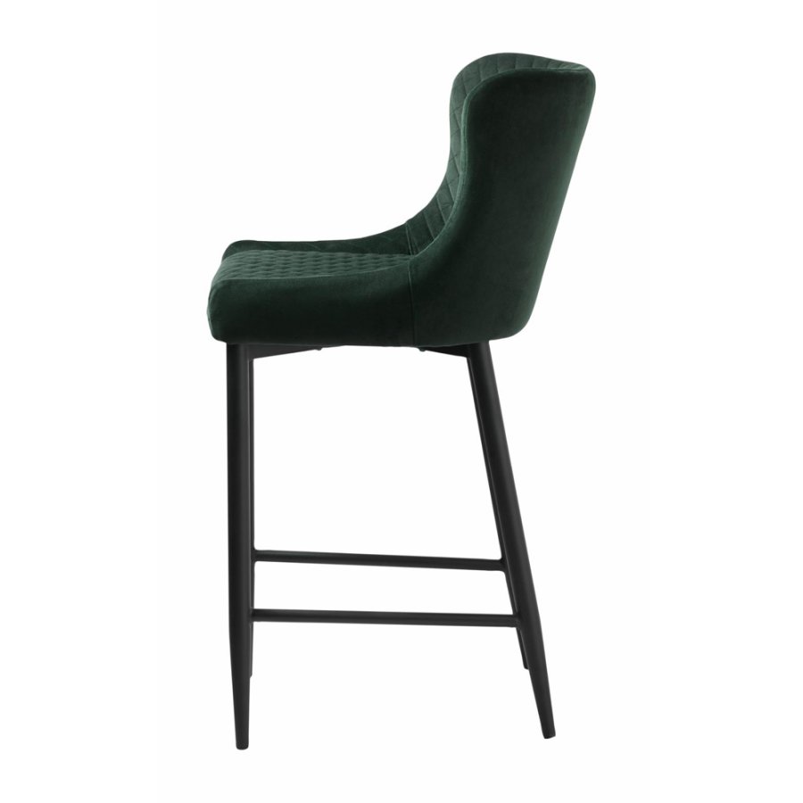 Summit barstol, m. rygln og fodsttte - grn fljl og sort metal
