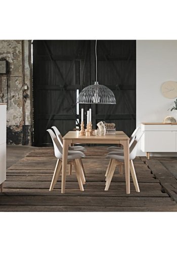 Grandeur skjenk, m. 2 drer og 1 skuff - hvit MDF og hvitoljet eikefiner/eik