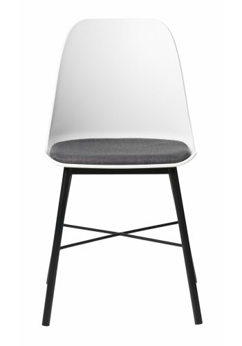 UNIKE MBLER Whistler spisestuestol - hvit polypropylen og sort metall
