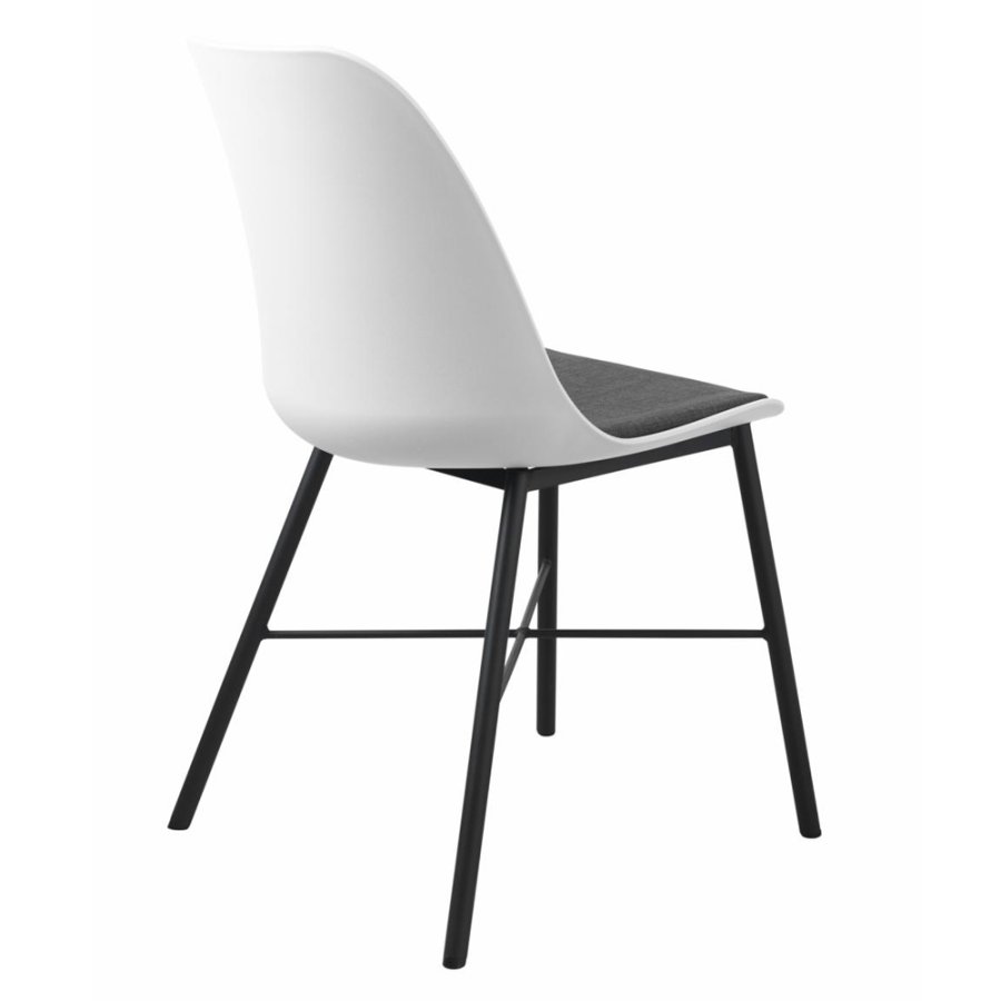 UNIKE MBLER Whistler spisestuestol - hvit polypropylen og sort metall
