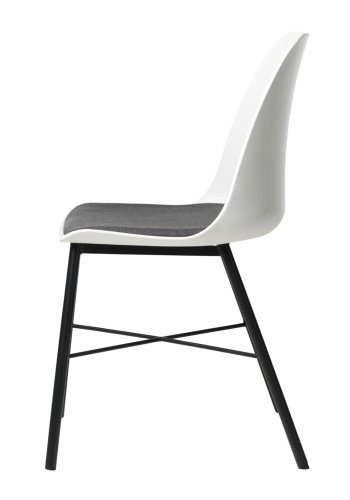 UNIKE MBLER Whistler spisestuestol - hvit polypropylen og sort metall