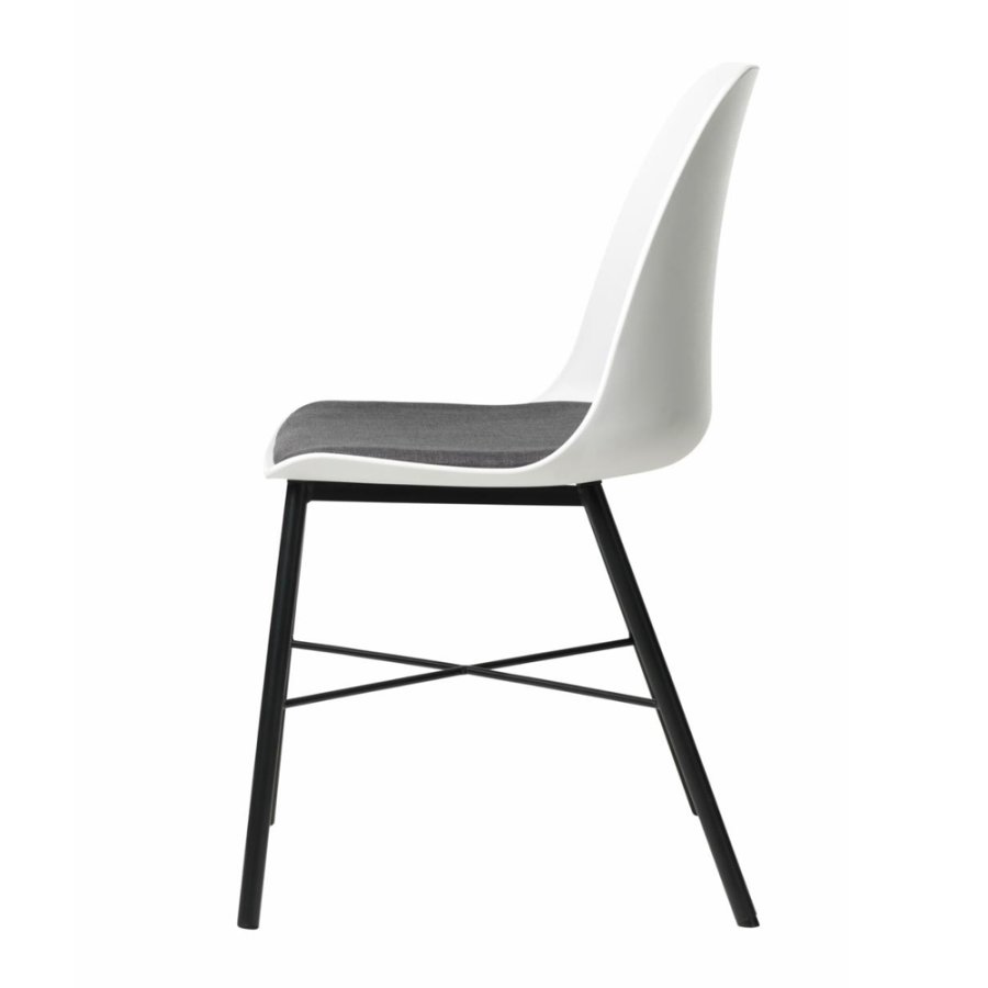 UNIKE MBLER Whistler spisestuestol - hvit polypropylen og sort metall