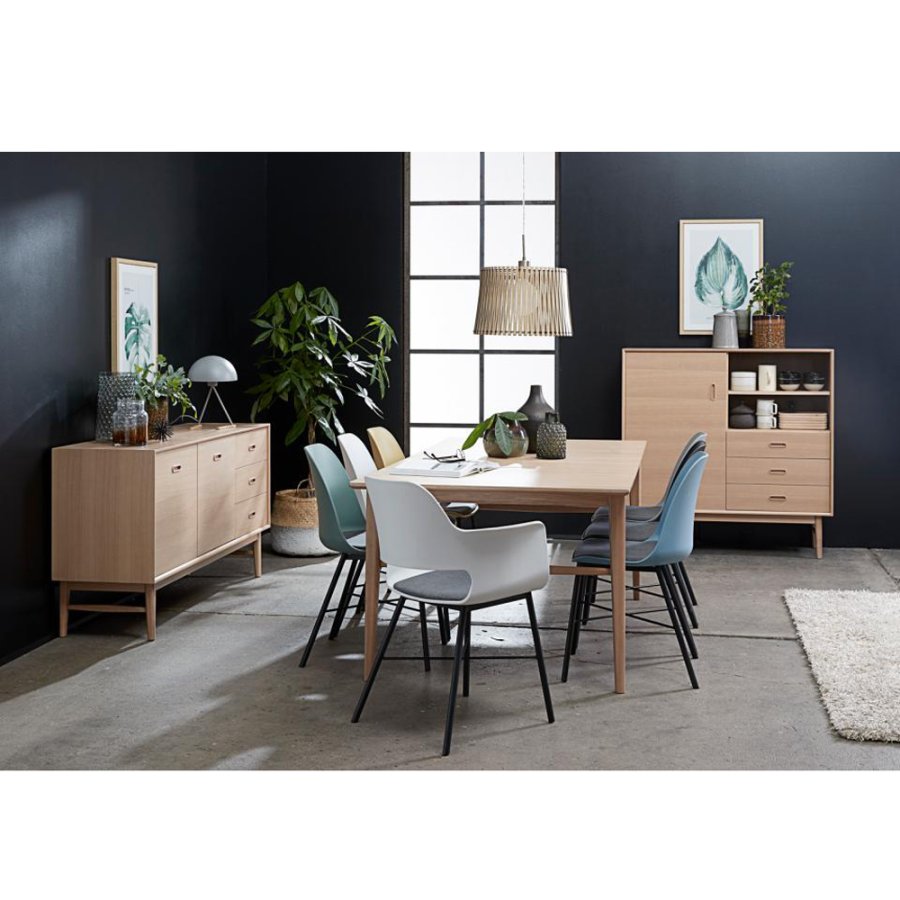 UNIKE MBLER Whistler spisestuestol - hvit polypropylen og sort metall