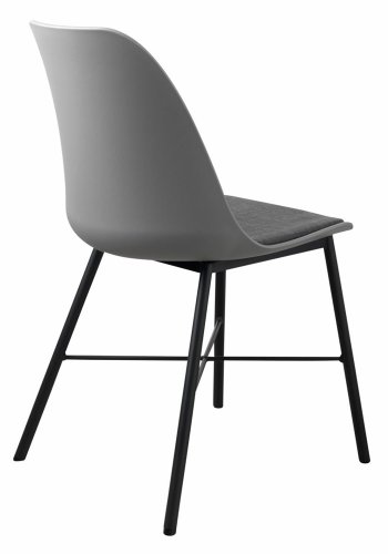 UNIKE MBLER Whistler spisestuestol - gr polypropylen og sort metall