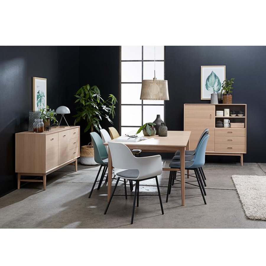 UNIKE MBLER Whistler spisestuestol - gr polypropylen og sort metall