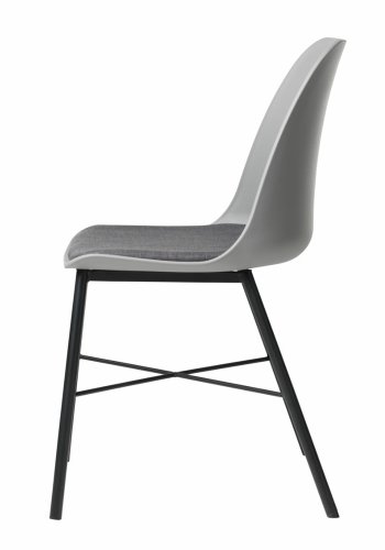 UNIKE MBLER Whistler spisestuestol - gr polypropylen og sort metall