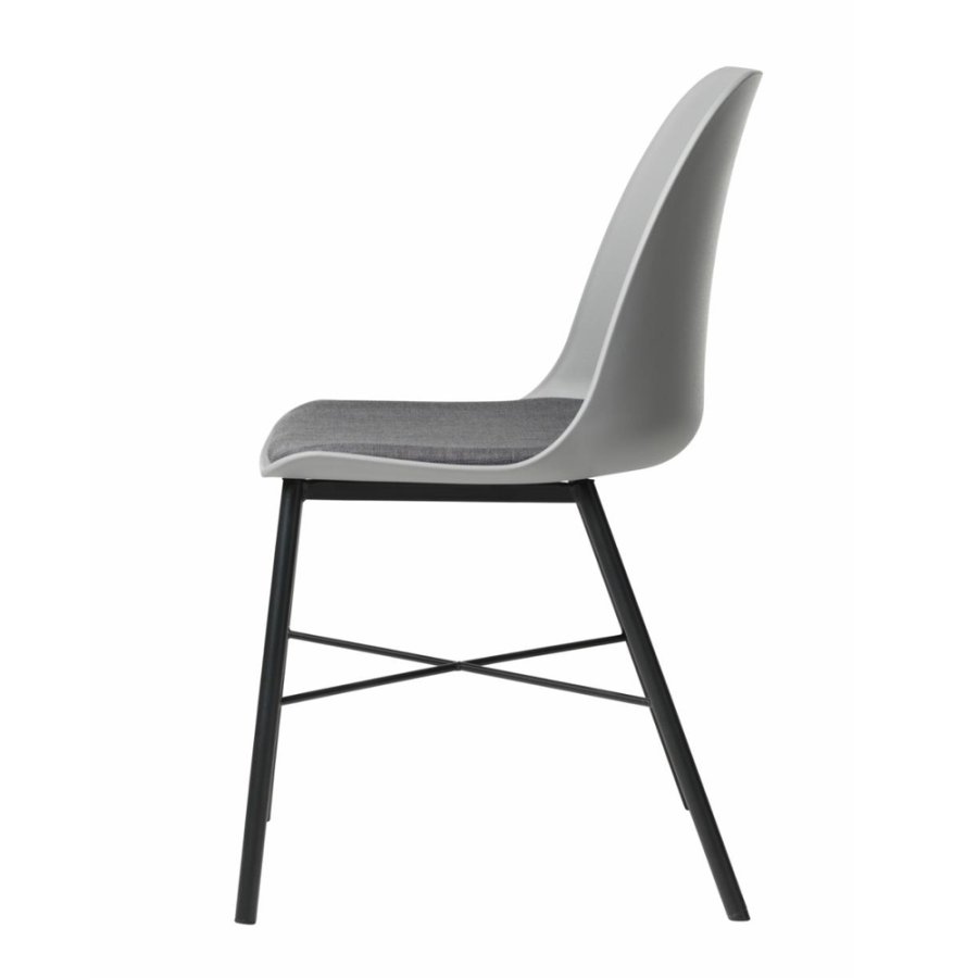 UNIKE MBLER Whistler spisestuestol - gr polypropylen og sort metall