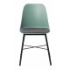Esszimmerstuhl Zeni – staubgrünes Polypropylen und schwarzes Metall