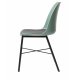Esszimmerstuhl Zeni – staubgrünes Polypropylen und schwarzes Metall