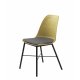 Esszimmerstuhl Zeni – staubgelbes Polypropylen und schwarzes Metall