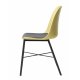 Esszimmerstuhl Zeni – staubgelbes Polypropylen und schwarzes Metall