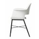 Esszimmerstuhl Zeni, mit Armlehnen – weißes Polypropylen und schwarzes Metall