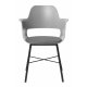 Esszimmerstuhl Zeni, mit Armlehnen – graues Polypropylen und schwarzes Metall