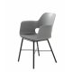 Esszimmerstuhl Zeni, mit Armlehnen – graues Polypropylen und schwarzes Metall